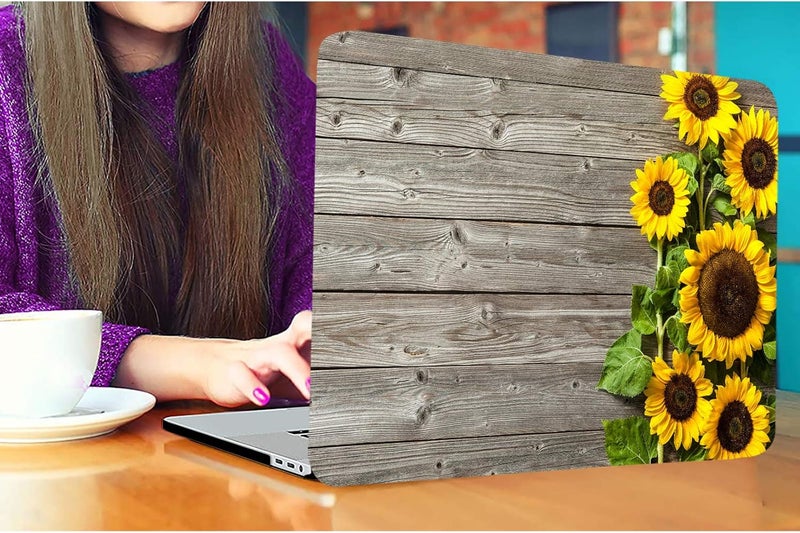 FUNUT Compatible with MacBook Air 13 inch Case 2021 2020 2019 2018 Release M1 A2337/A2179/A1932, MacBook Air M1 Case, Plastic Hard Shell Case & Keyboard Cover for Mac Air 13.3 inch, Sunflower - Image 5